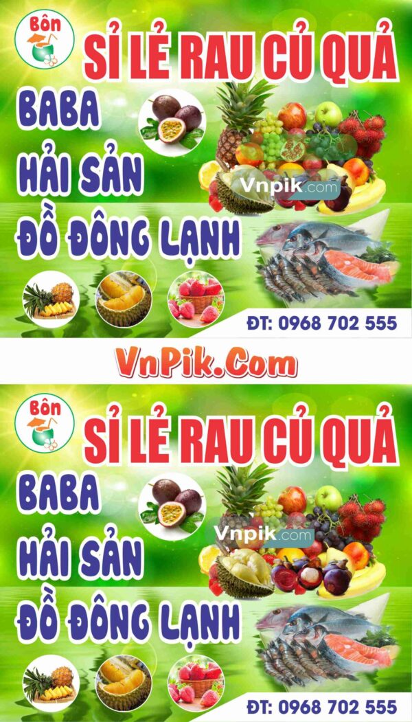 Mẫu biển rau củ quả hải sản