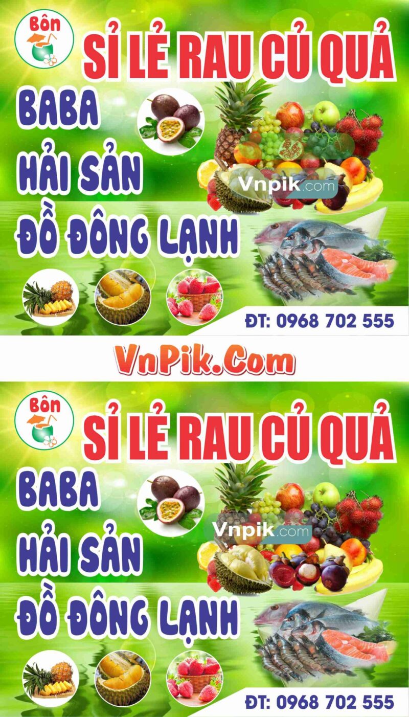Mẫu biển rau củ quả hải sản