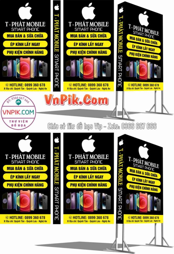 Mẫu biển vẫy cửa hàng điện thoại di động T-Phát Mobile