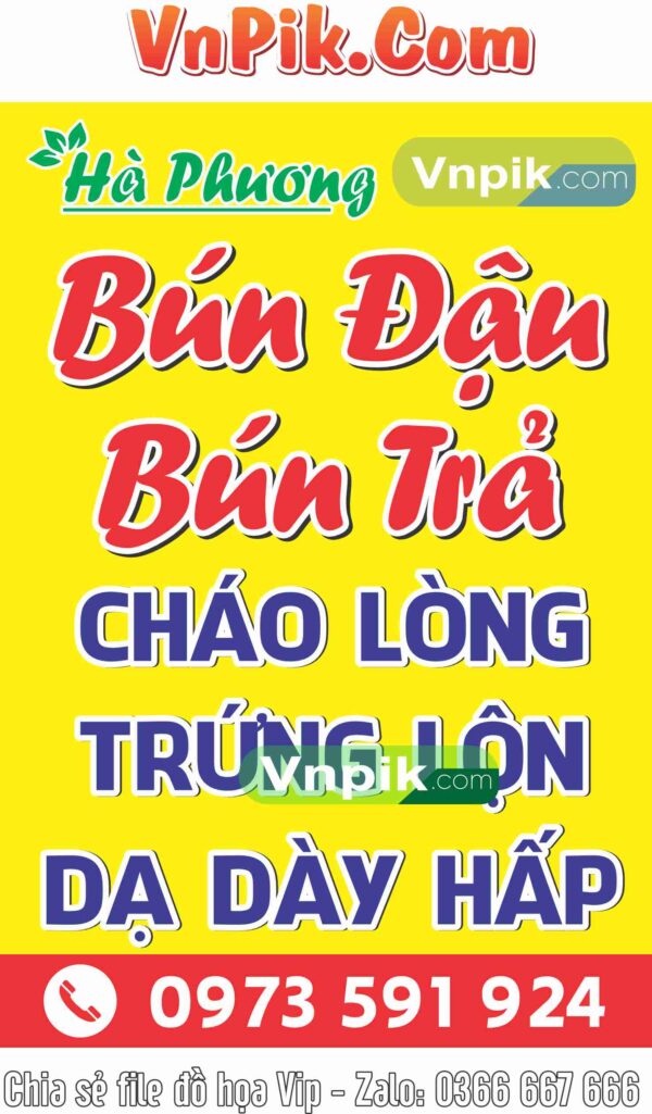 Mẫu biển vây bún đậu , bún trả Hà Phương