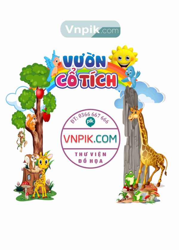 Mẫu file cổng khu vườn cổ tích mầm non file corel x7 #2