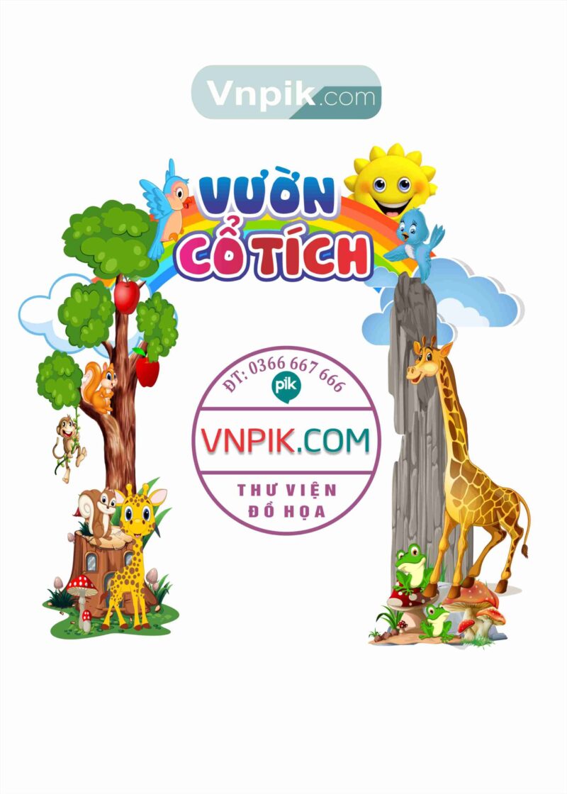 Mẫu file cổng khu vườn cổ tích mầm non file corel x7 #2