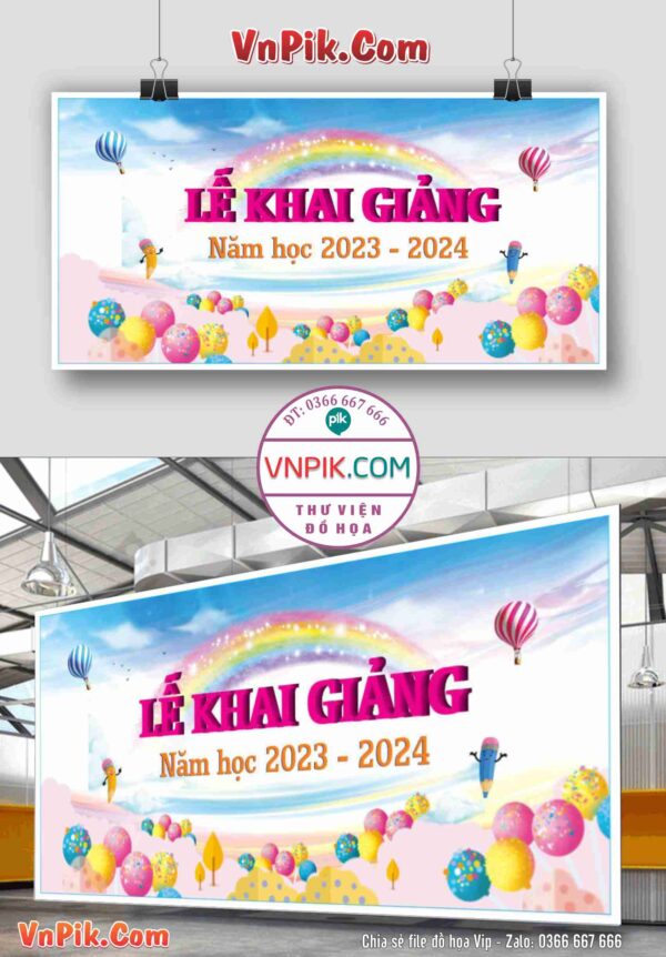 Backdrop Sân Khấu Khai Giảng Đẹp 2024 – 2025 File Corel Mẫu 77