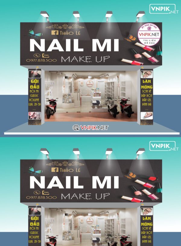 Mẫu biển tóc nail mi make up thảo lê