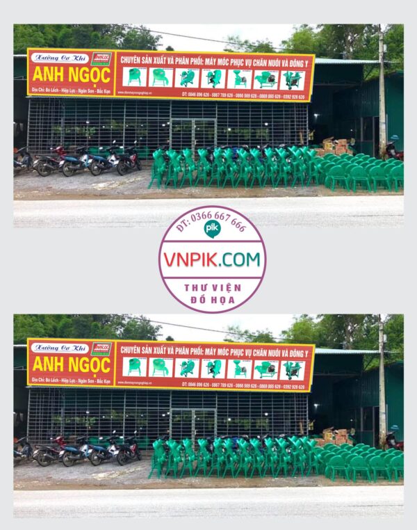 Mẫu biển hộp chữ nổi xưởng cơ khí anh ngọc