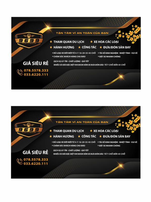 Mẫu card cho thuê xe du lịch