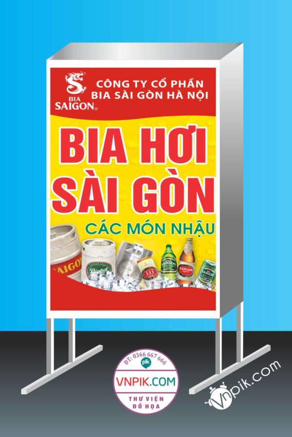 Biển vẫy quảng cáo bia hơi sài gòn file corel