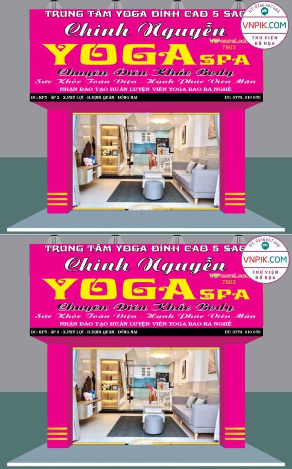 Biển hiệu trung tâm Yoga Spa Chinh Nguyễn file vector