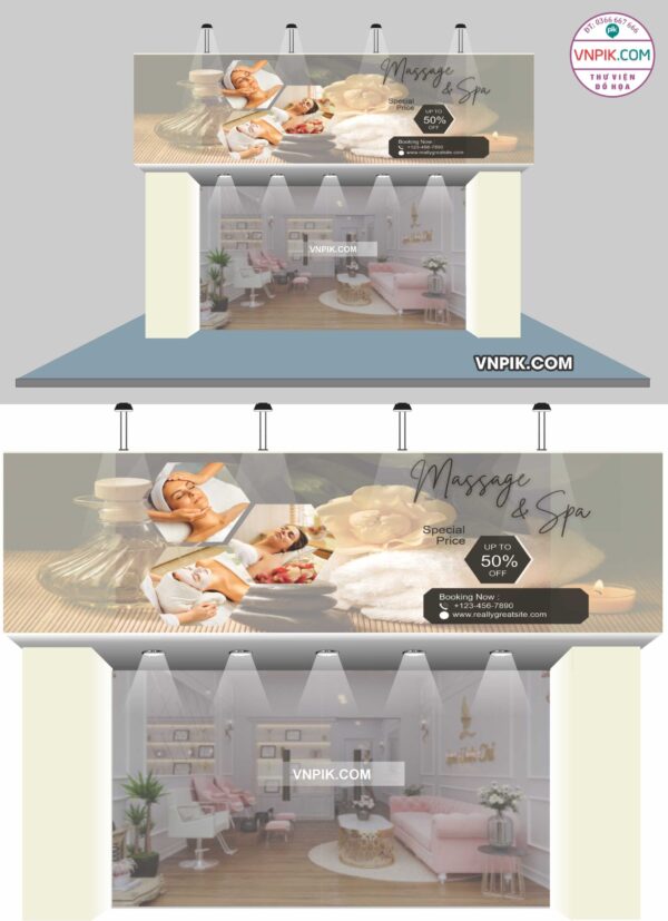 Biển quảng cáo Massage and Spa khuyến mãi 50%