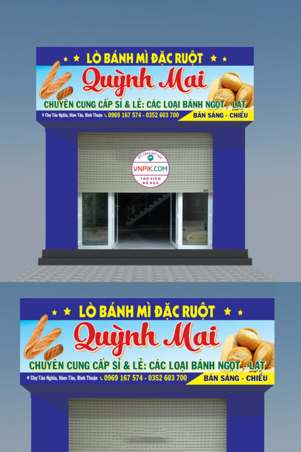 Biển quảng cáo lò bánh mì quỳnh mai