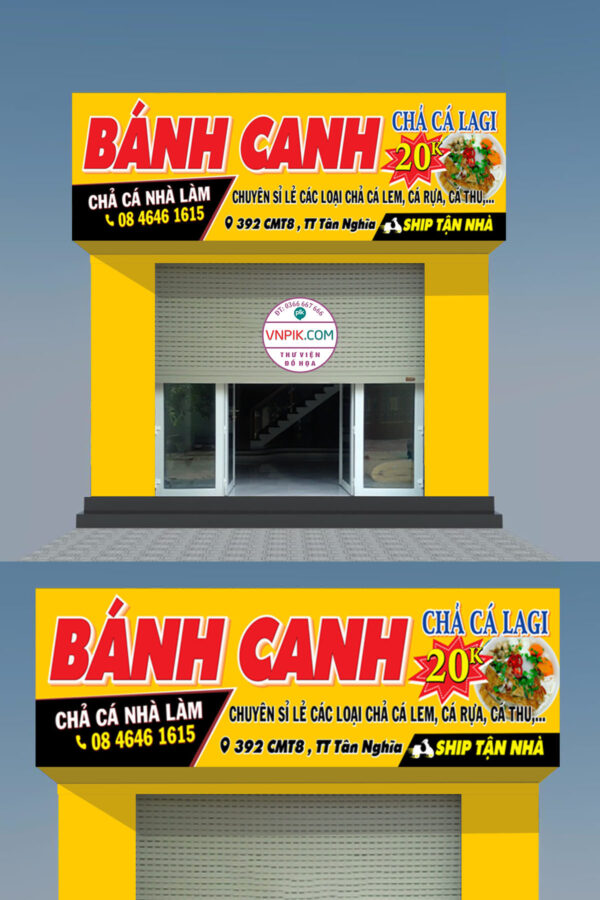 Biển quảng cáo tiệm bánh canh lagi