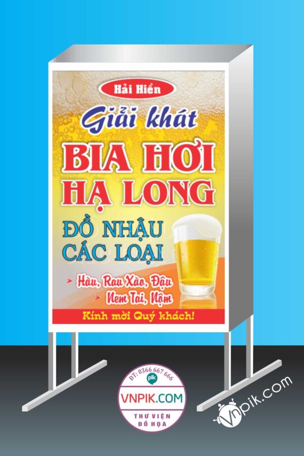 Mẫu Biển Vẫy giải khát bia hơi, đồ nhậu các loại