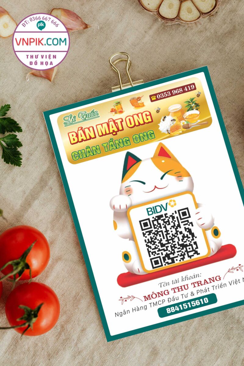 Mẫu QR bán mật ong Mông Thị Trang