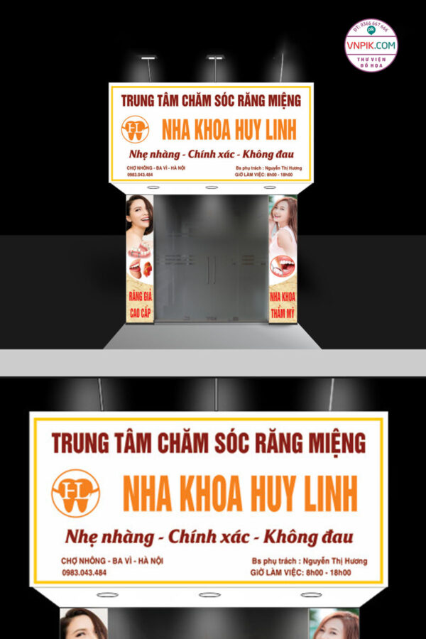 Mẫu biển bảng nha khoa huy linh