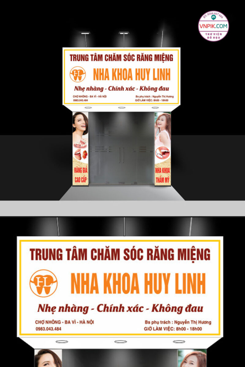 Mẫu biển bảng nha khoa huy linh