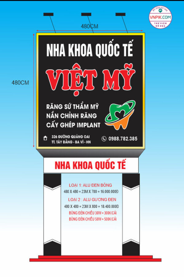 Mẫu biển bảng quảng cáo nha khoa