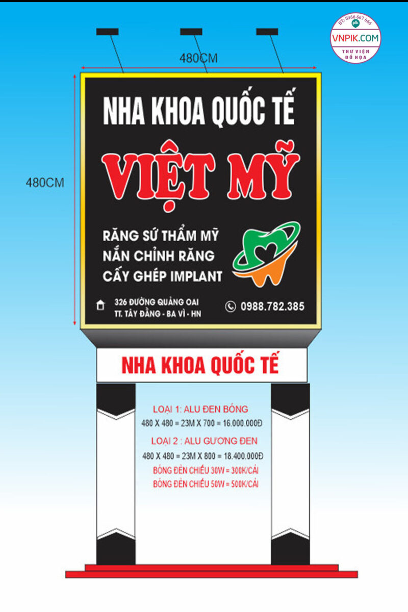 Mẫu biển bảng quảng cáo nha khoa