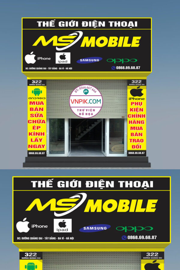 Mẫu biển bảng quảng cáo tiệm điện thoại ms