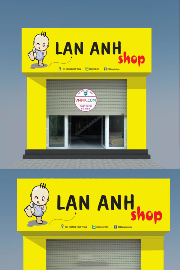 Mẫu biển bảng shop áo quần trẻ em