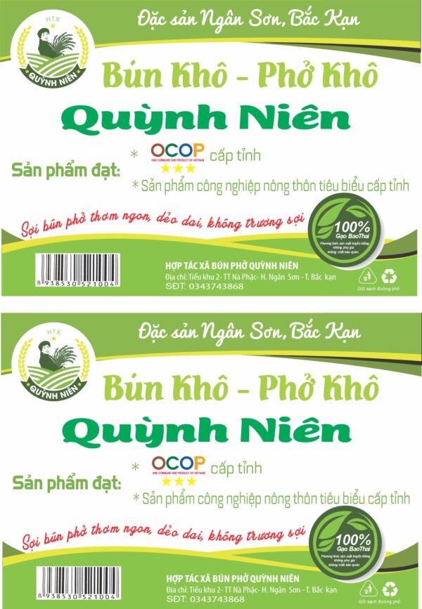 Mẫu biển hợp tác xã bún phở quỳnh niên