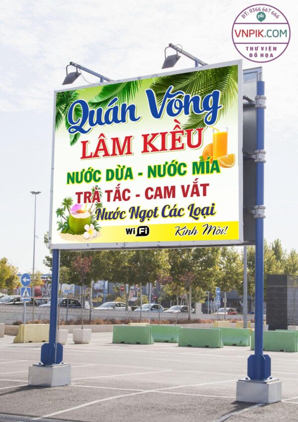 Mẫu biển pano quán cà phê võng
