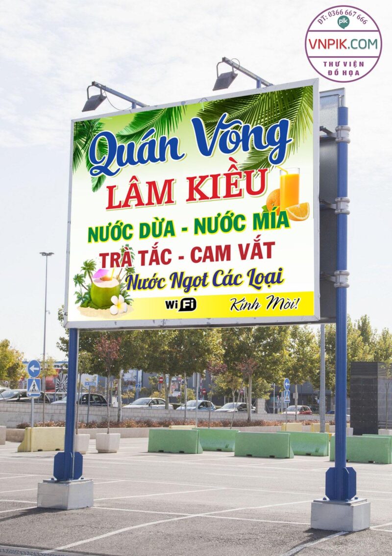 Mẫu biển pano quán cà phê võng