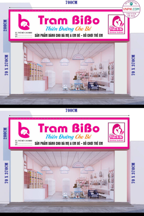 Mẫu biển quảng cáo shop trẻ rm