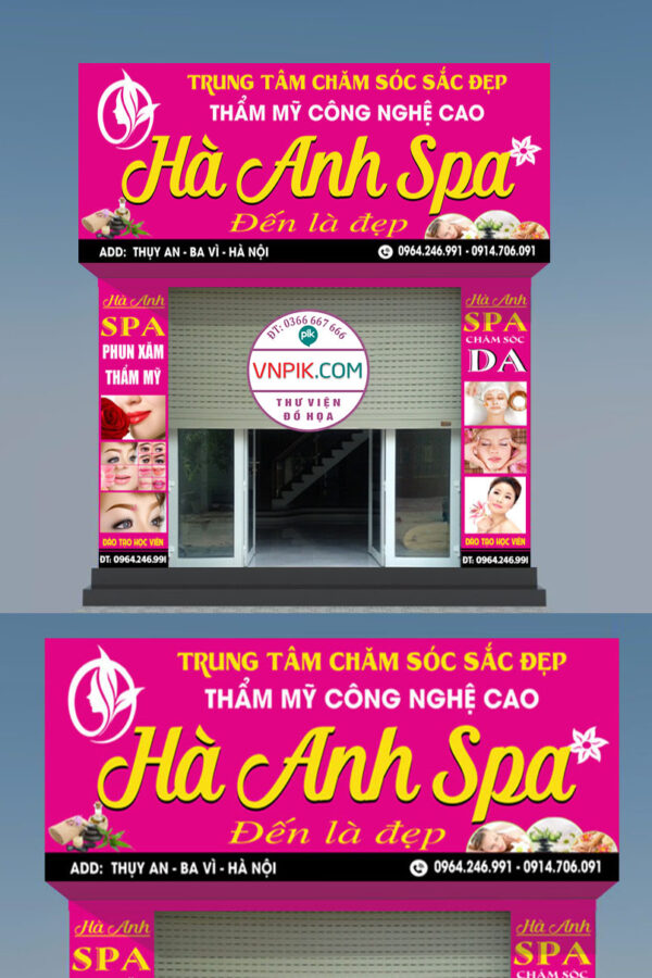 Mẫu biển quảng cáo spa hà anh 1