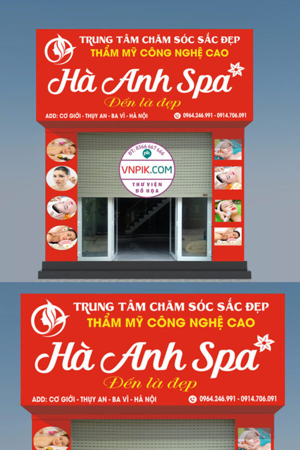 Mẫu biển quảng cáo spa hà anh