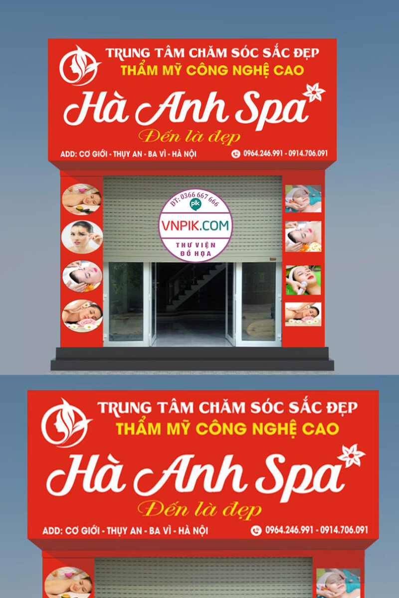 Mẫu biển quảng cáo spa hà anh