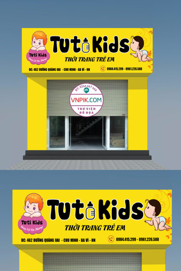 Mẫu biển quảng cáo thời trang trẻ em
