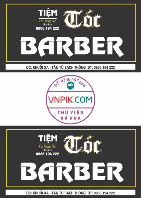 Mẫu biển tiệm tóc barber