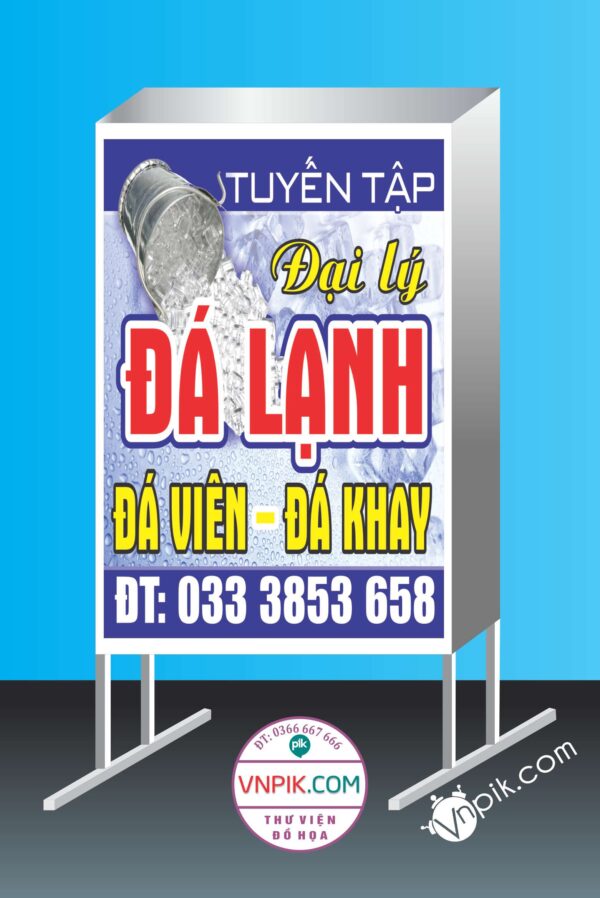 Mẫu biển vẫy cửa hàng tuyến tập, đại lý đá lạnh, đá viên, đá khay