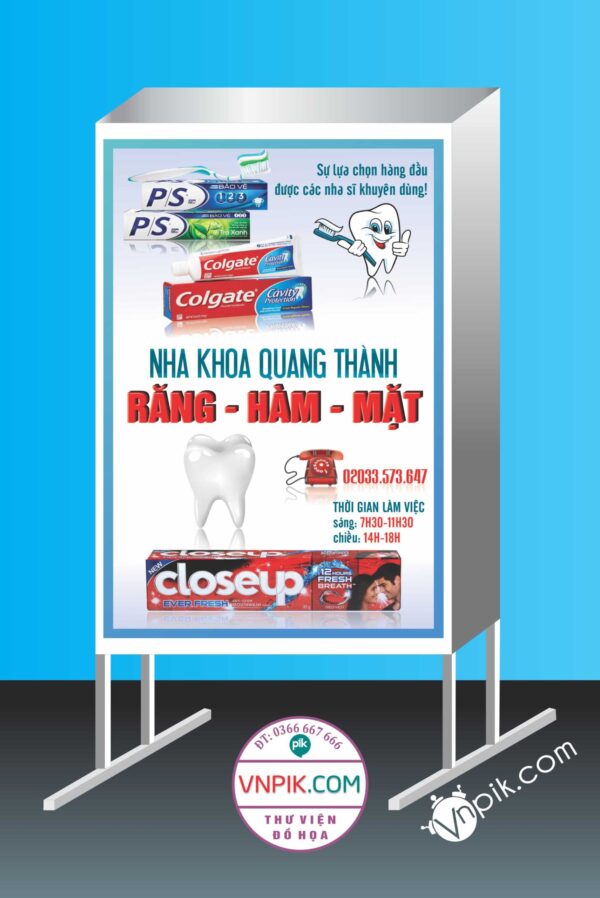 Mẫu biển vẫy nha khoa quang thành, chuyên răng hàm mặt