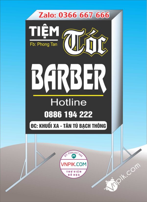 Mẫu biển vẫy tiệm tóc barber