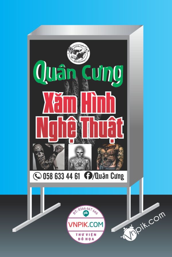 Mẫu biển vẫy xăm hình nghệ thuật Quân Cưng