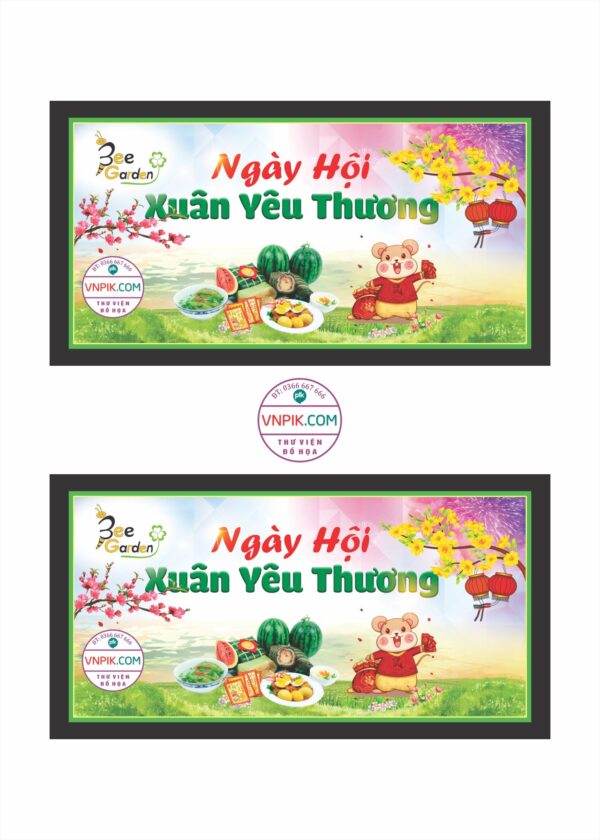 Mẫu maket ngày hội xuân yêu thương mẫu 01