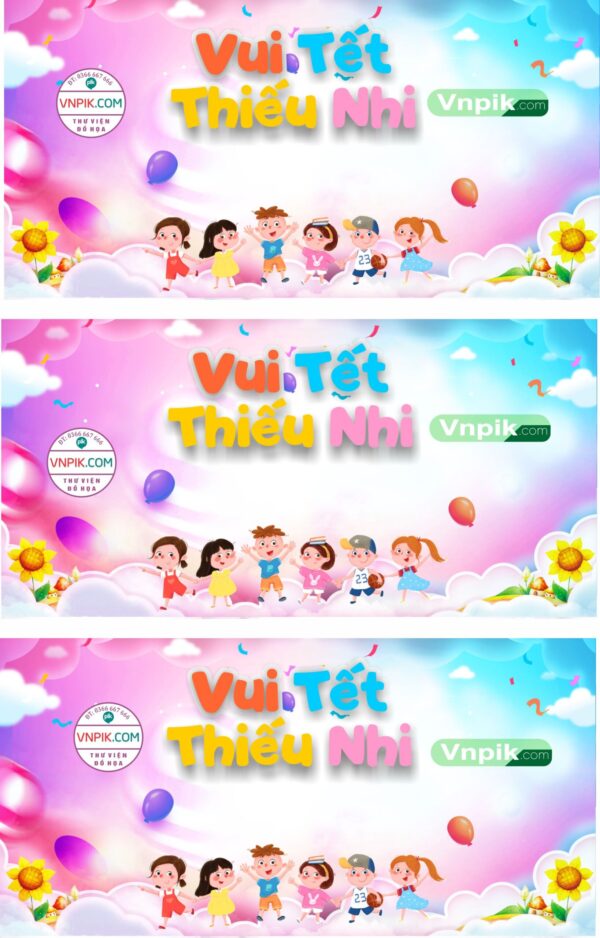 Mẫu phông nền maket tết thiếu nhi 1 tháng 6 mẫu 01