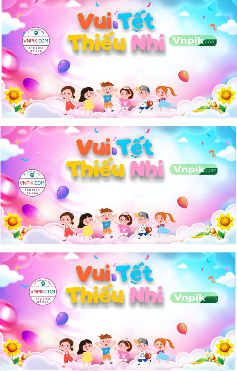 Mẫu phông nền maket tết thiếu nhi 1 tháng 6 mẫu 01