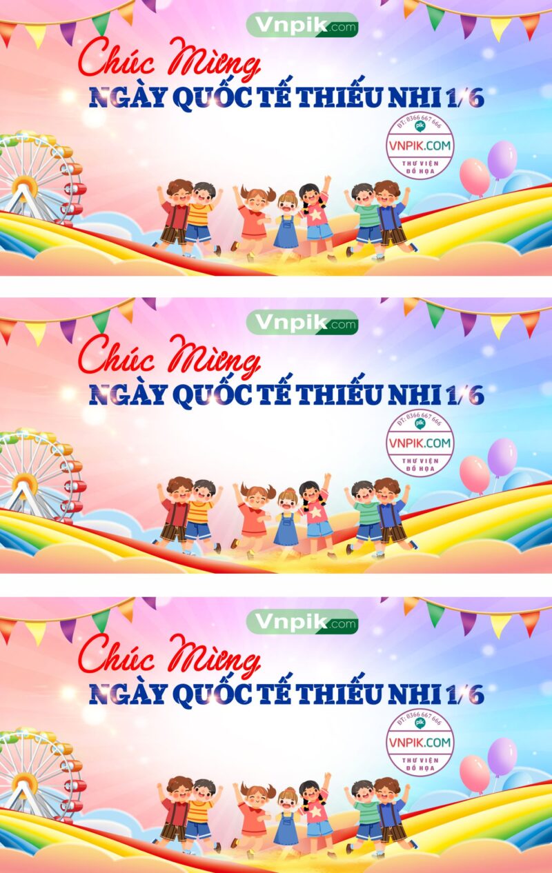 Mẫu phông nền maket tết thiếu nhi 1 tháng 6 mẫu 02