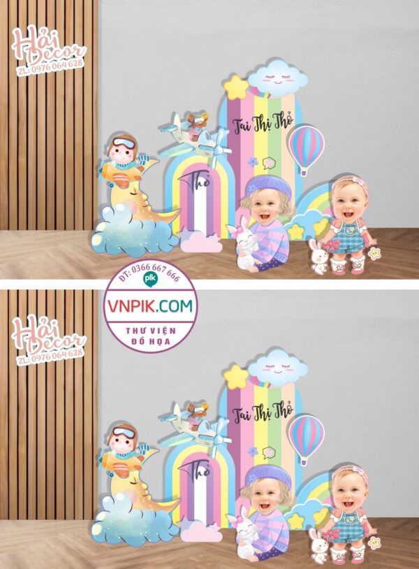 Phông chibi sinh nhật đẹp mẫu 2