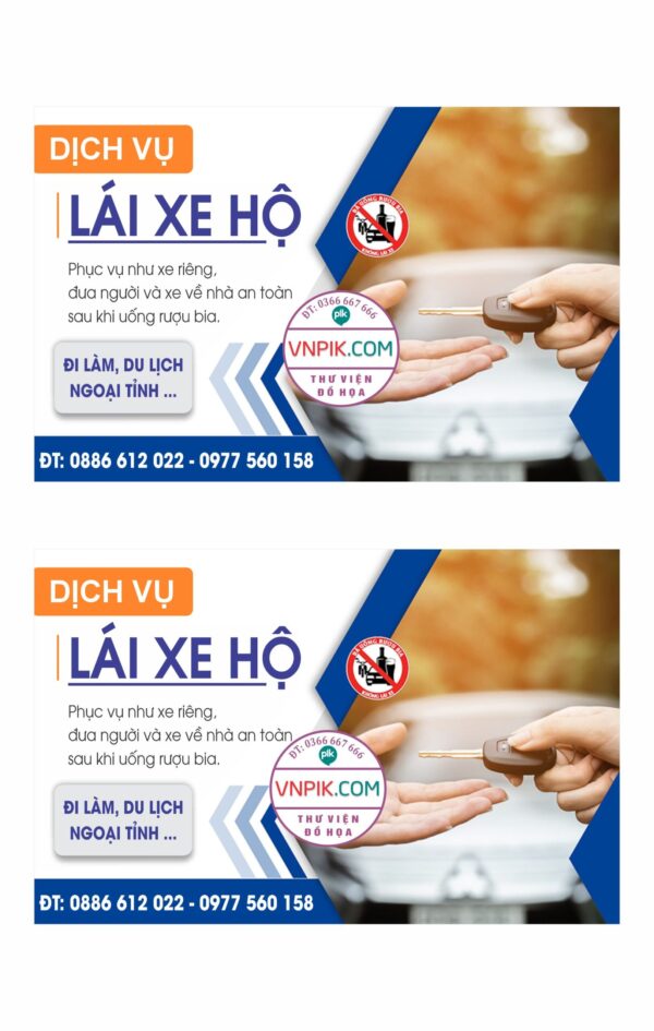 mẫu card dịch vụ lái xe hộ mẫu 02