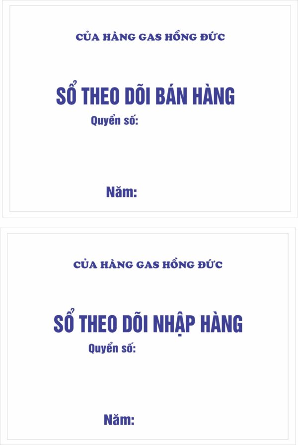 sổ theo dõi bán hàng nhập hàng gas