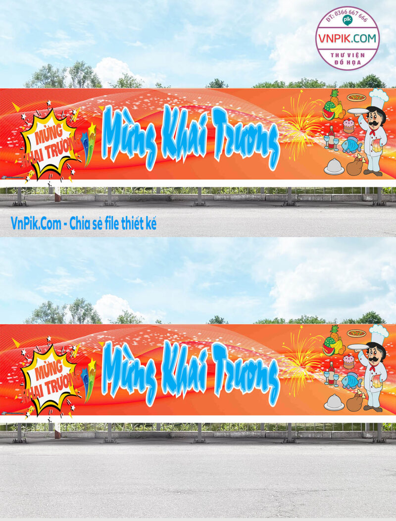 Mẫu Bangzon Khai Trương Quán Ăn, Nhà Hàng Đẹp File Vector Mẫu 10