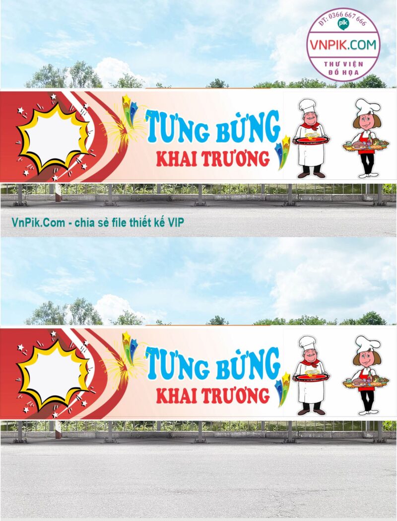Mẫu Bangzon Khai Trương Quán Ăn, Nhà Hàng Đẹp File Vector Mẫu 15