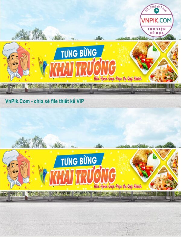 Mẫu Bangzon Khai Trương Quán Ăn, Nhà Hàng Đẹp File Vector Mẫu 18