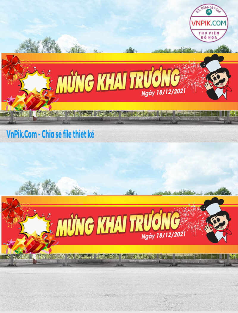 Mẫu Bangzon Khai Trương Quán Ăn, Nhà Hàng Đẹp File Vector Mẫu 6
