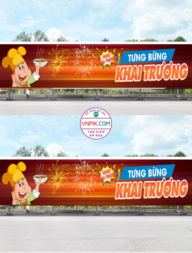 Mẫu Bangzon Khai Trương Quán Ăn, Nhà Hàng Đẹp File Vector Mẫu 9