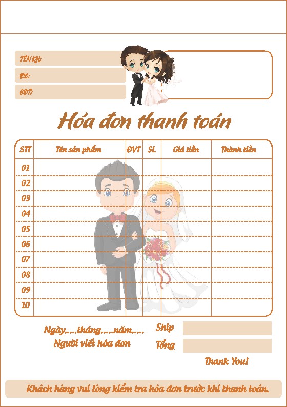 Mẫu Hoá Đơn Bán Lẻ File Vector Mẫu 1