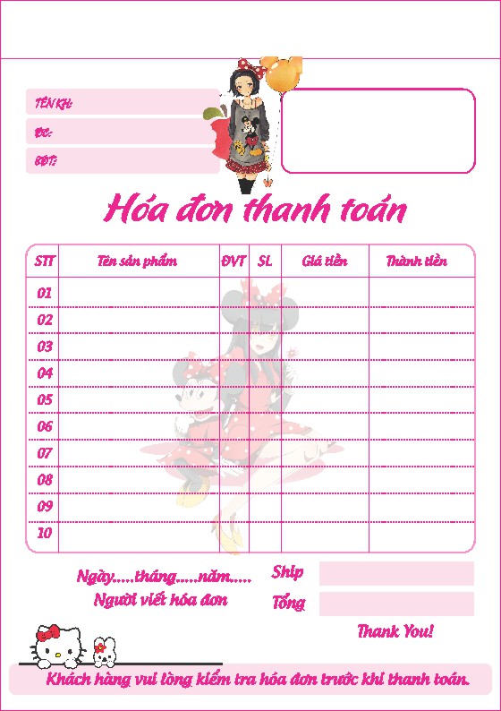 Mẫu Hoá Đơn Bán Lẻ File Vector Mẫu 10